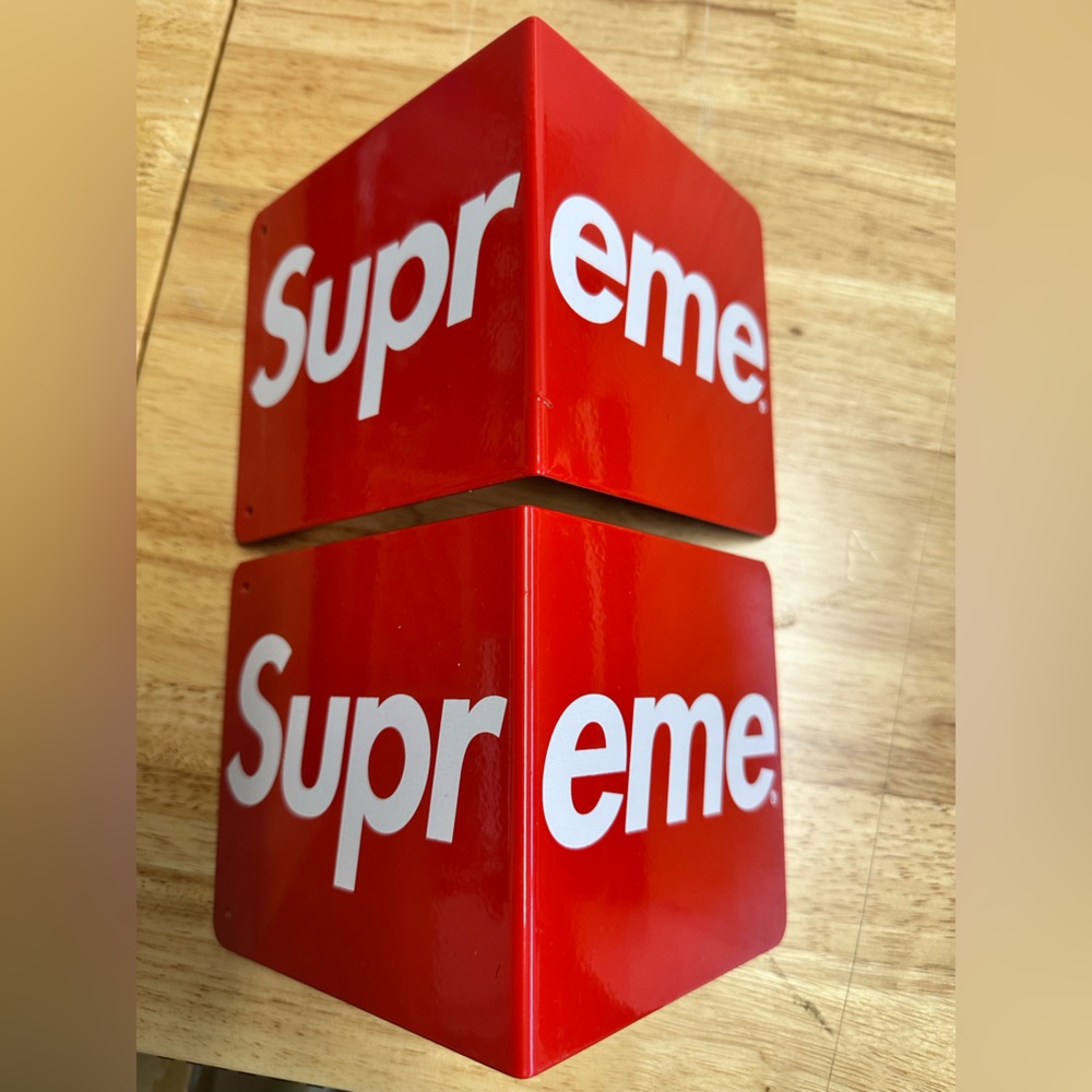 Supreme Red Metal Bookends